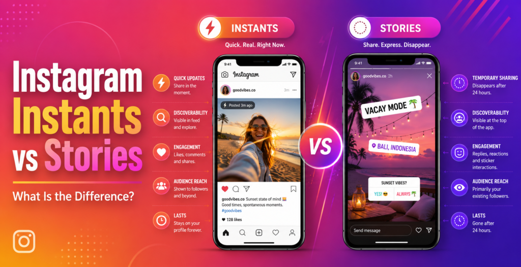 Instagram Instants vs Stories